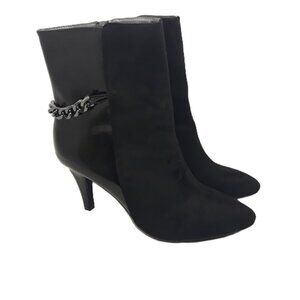 Bellini Chain Mid Calf Black Bootie 12 Minimalist Office Date Night